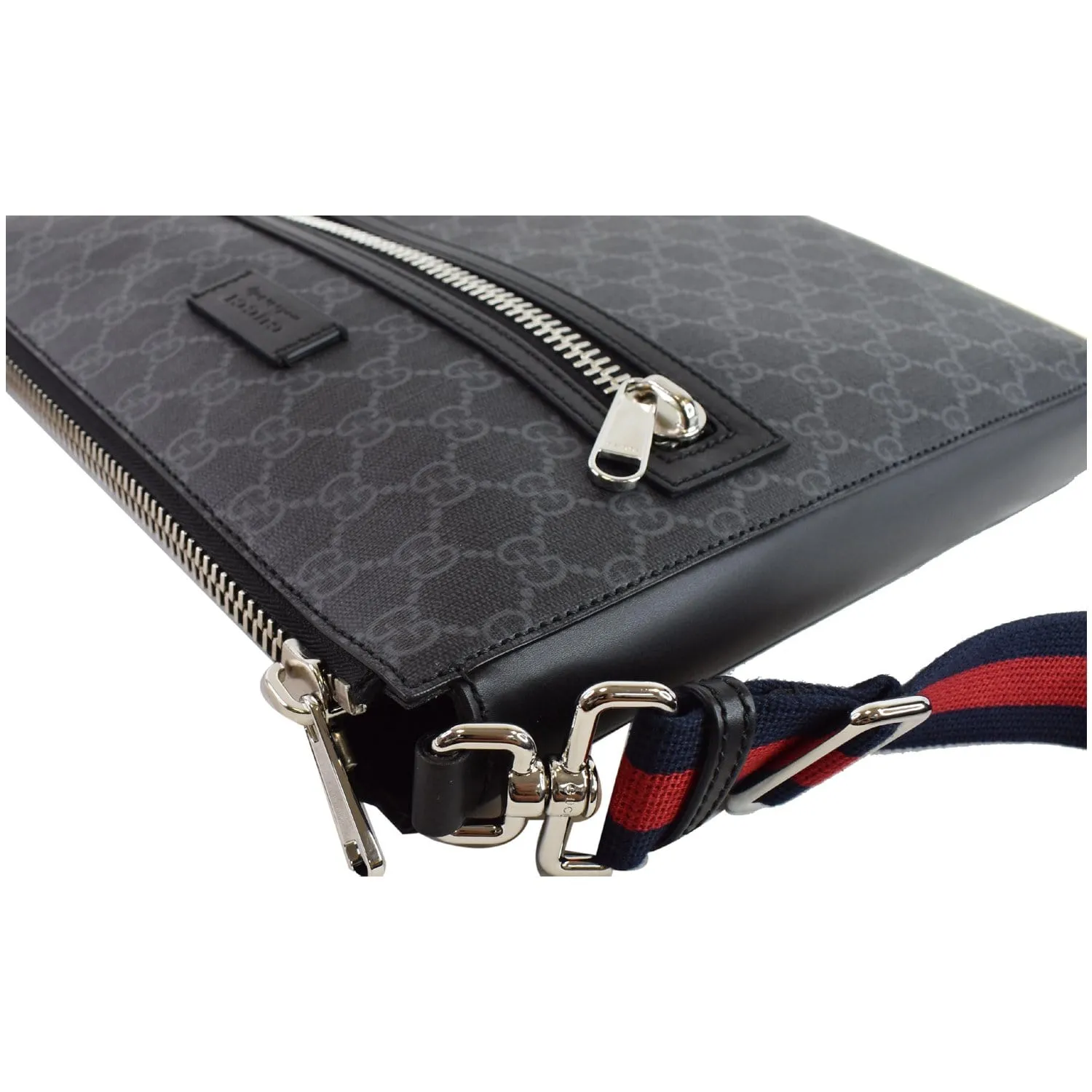 GUCCI GG Supreme Square Messenger Bag Black 474137