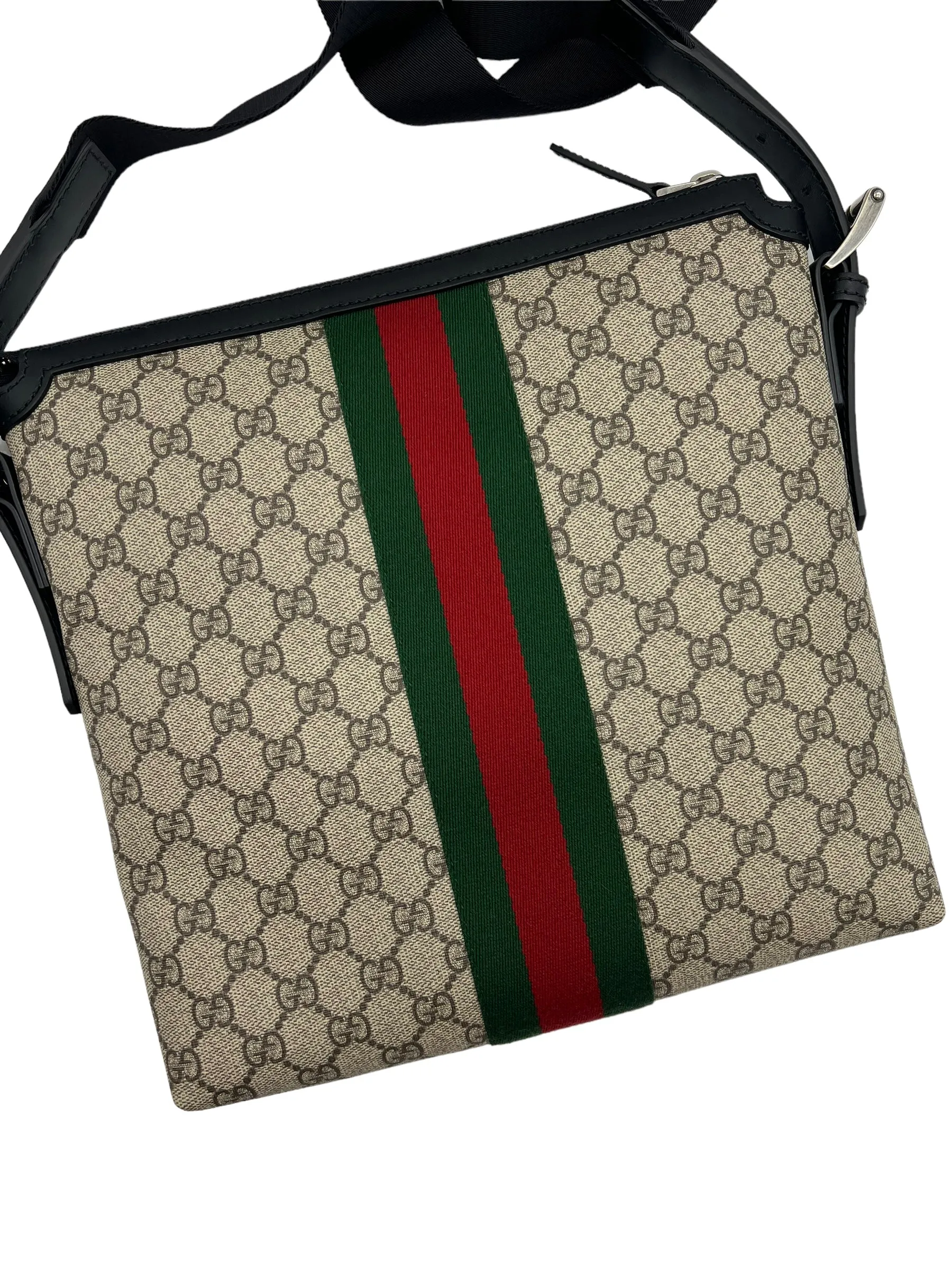 Gucci GG Supreme Web Stripe Messenger Bag