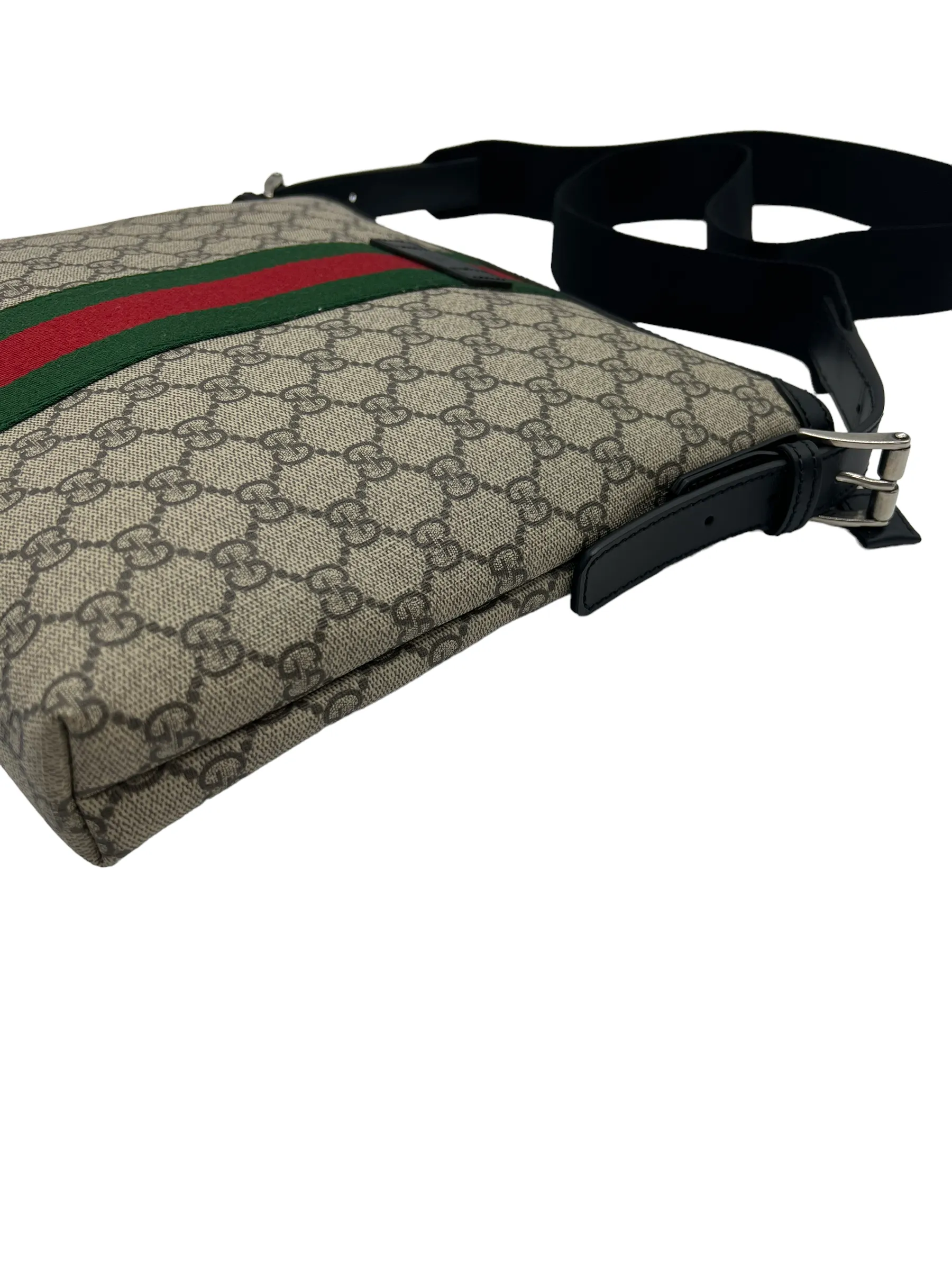 Gucci GG Supreme Web Stripe Messenger Bag