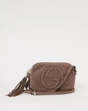 Gucci Grey Suede GG Soho Disco Crossbody Bag