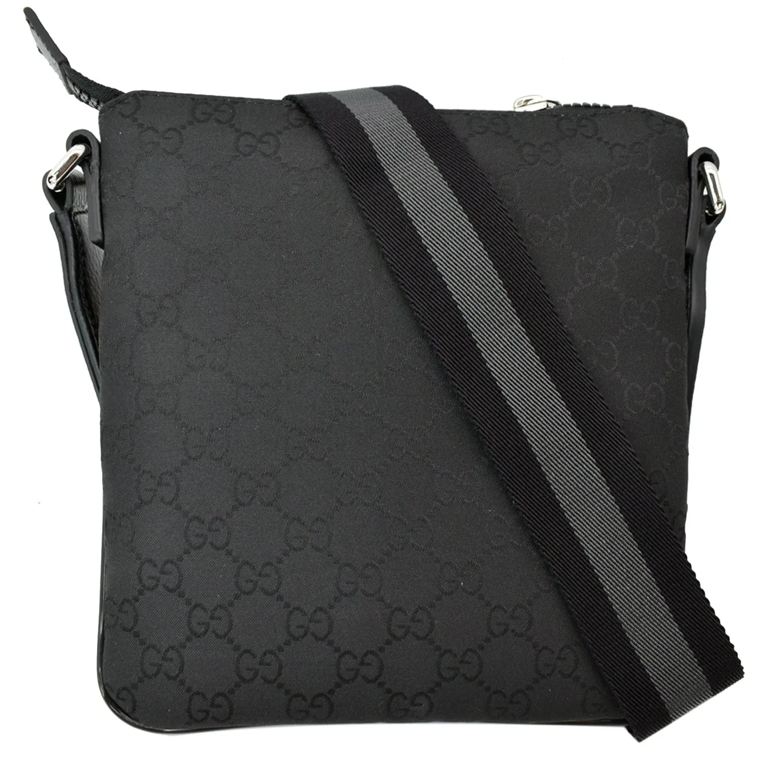 GUCCI Nylon GG Canvas Messenger Bag Black 449183