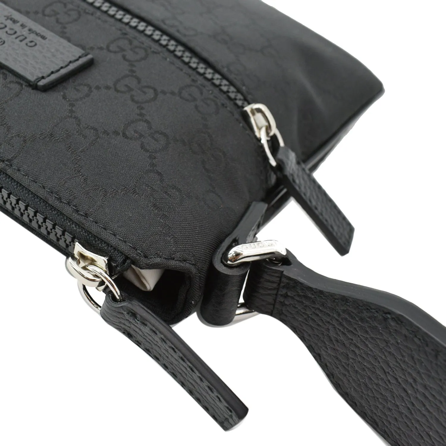GUCCI Nylon GG Canvas Messenger Bag Black 449183
