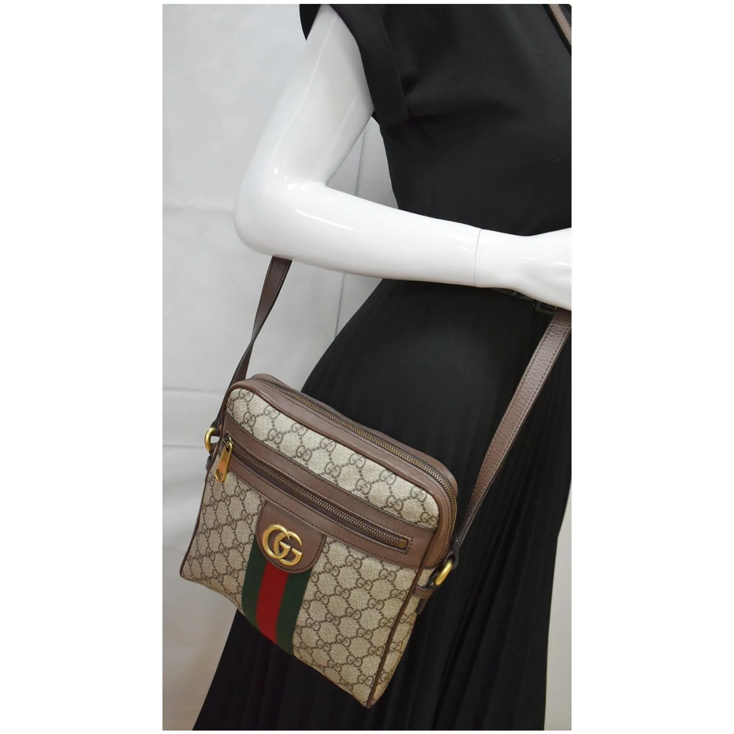 Gucci Ophidia Small GG Canvas Messenger Bag Beige 547926