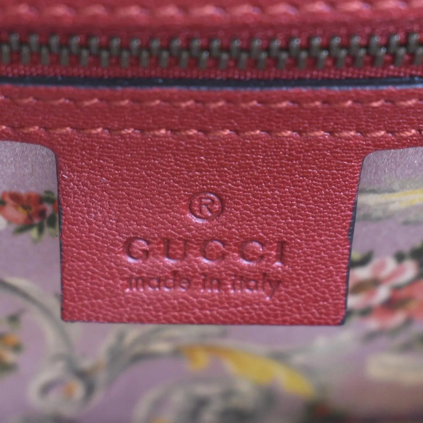 GUCCI Ottilia Leather Top Handle Shoulder Bag Red 488715