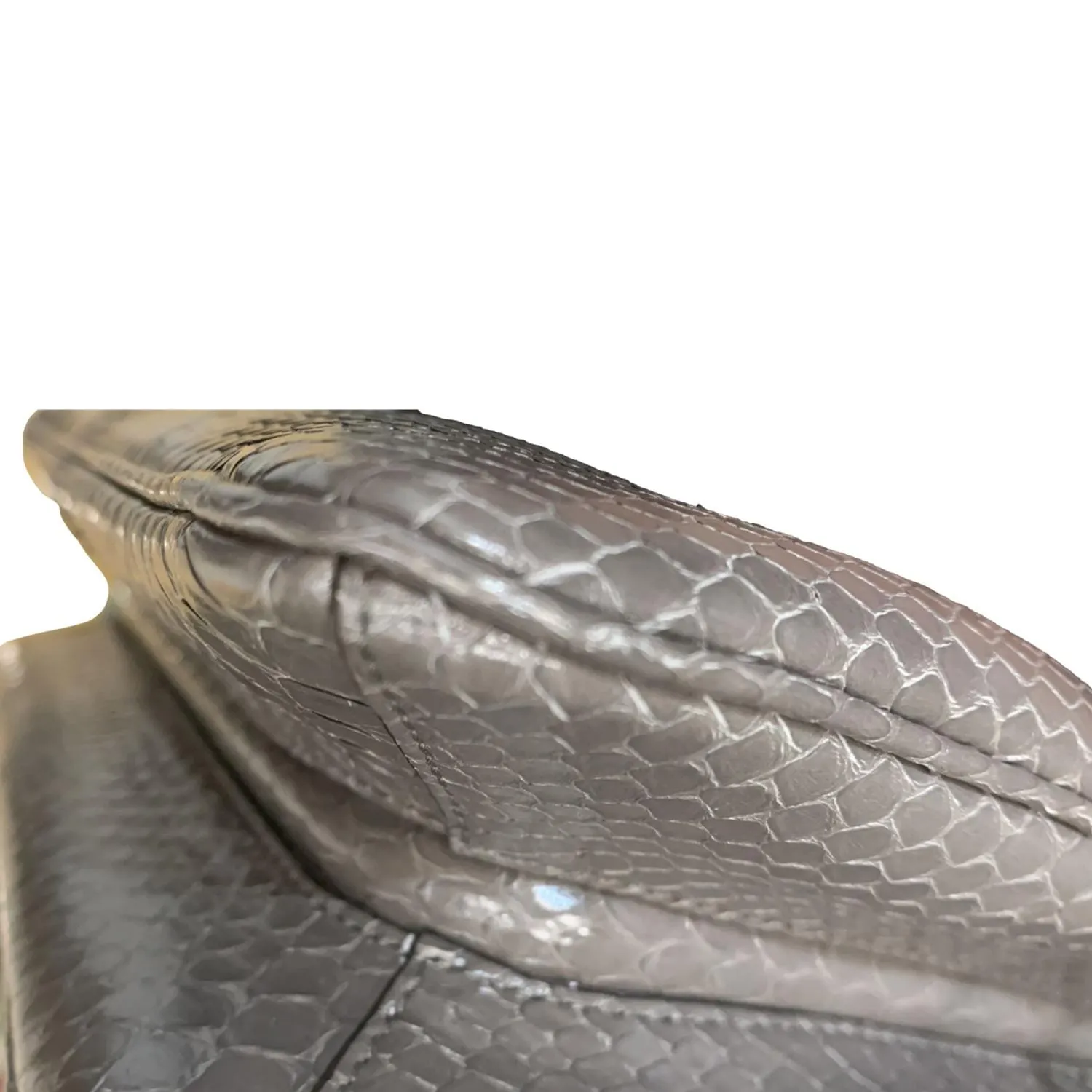 GUCCI Rajah Medium Leather Chain Shoulder Bag Grey 537241