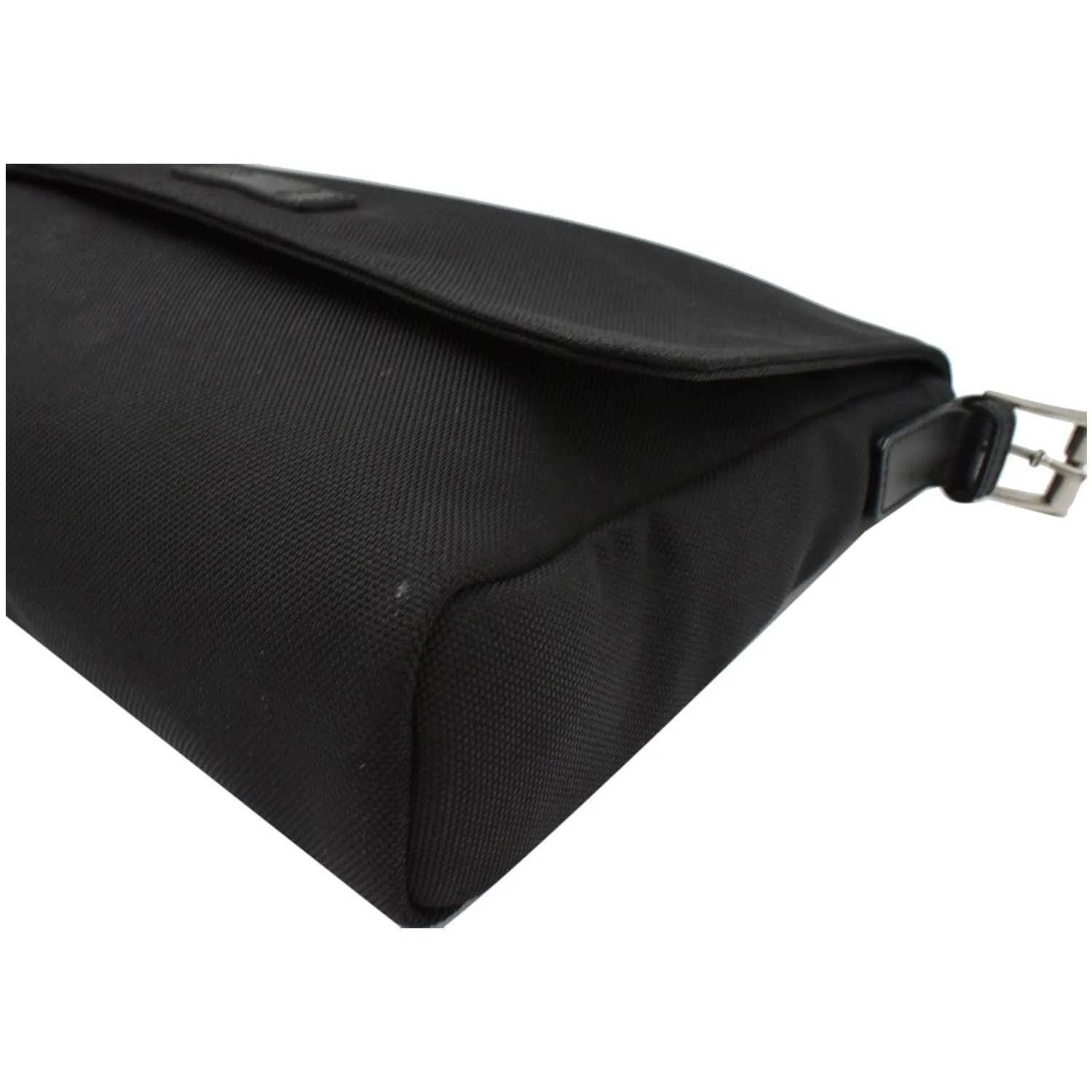 GUCCI Techno Large Web Nylon Canvas Messenger Bag Black 337074