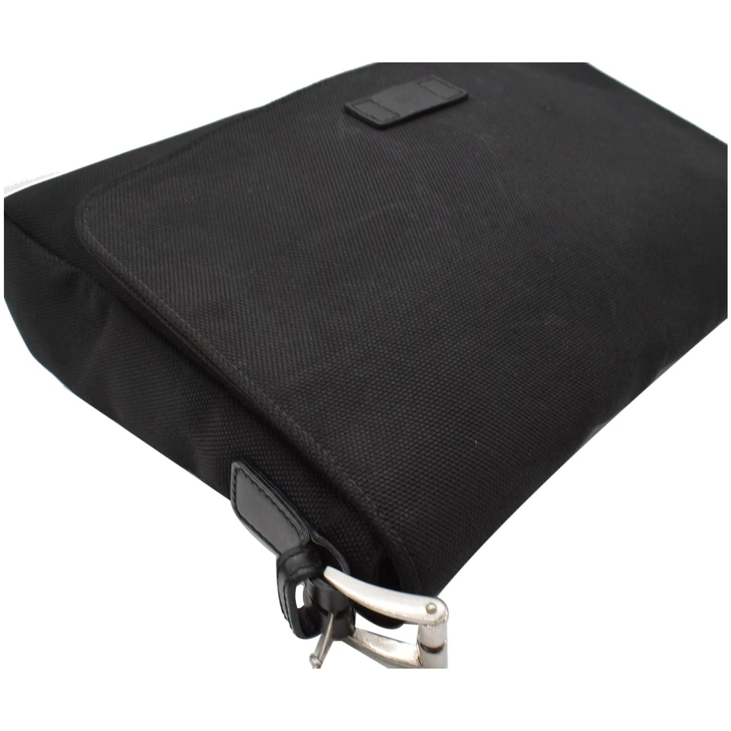 GUCCI Techno Large Web Nylon Canvas Messenger Bag Black 337074