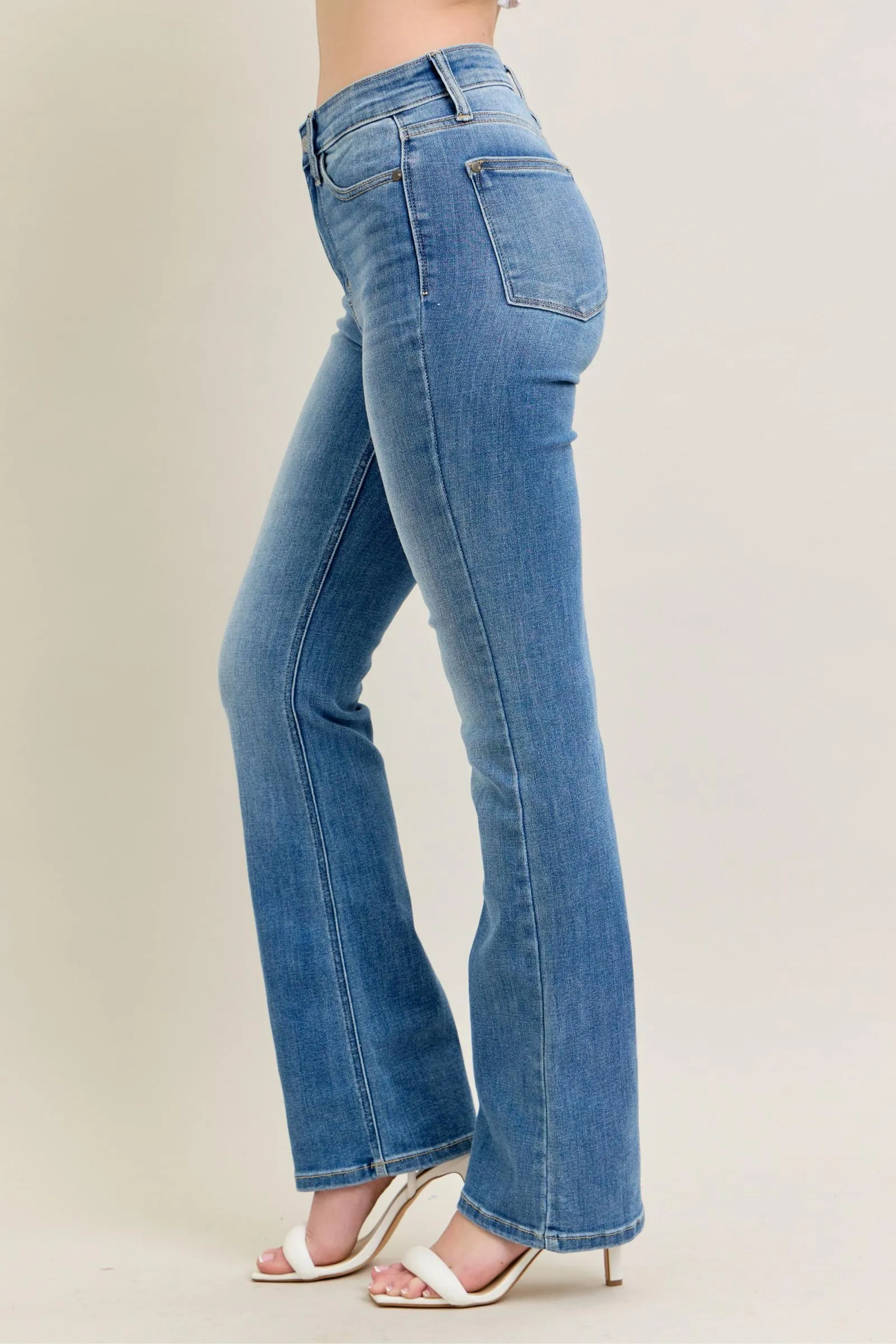Halli High Waist Classic Contrast Wash Bootcut