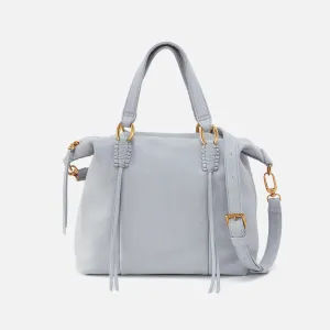 Harley Satchel In Pebbled Leather - Blue Pearl