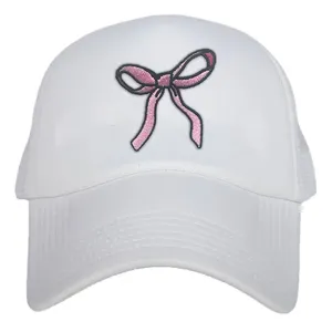 Hats Embroidered coquette bow baseball foam trucker cap Football gray distressed Sports mom Game day Pink bow Leopard Womens Mens Unisex