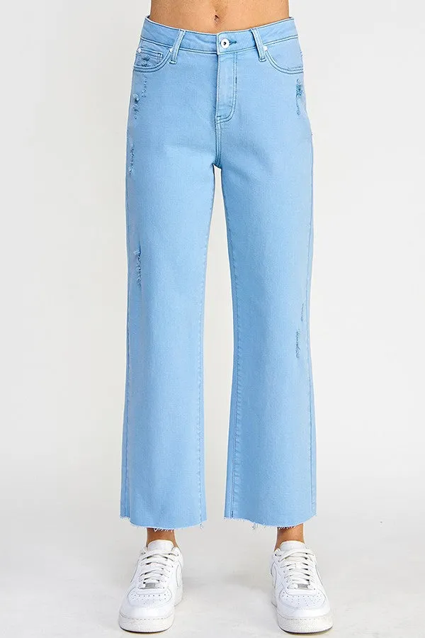 Haylee High Rise Dad Jeans In Chambray Blue