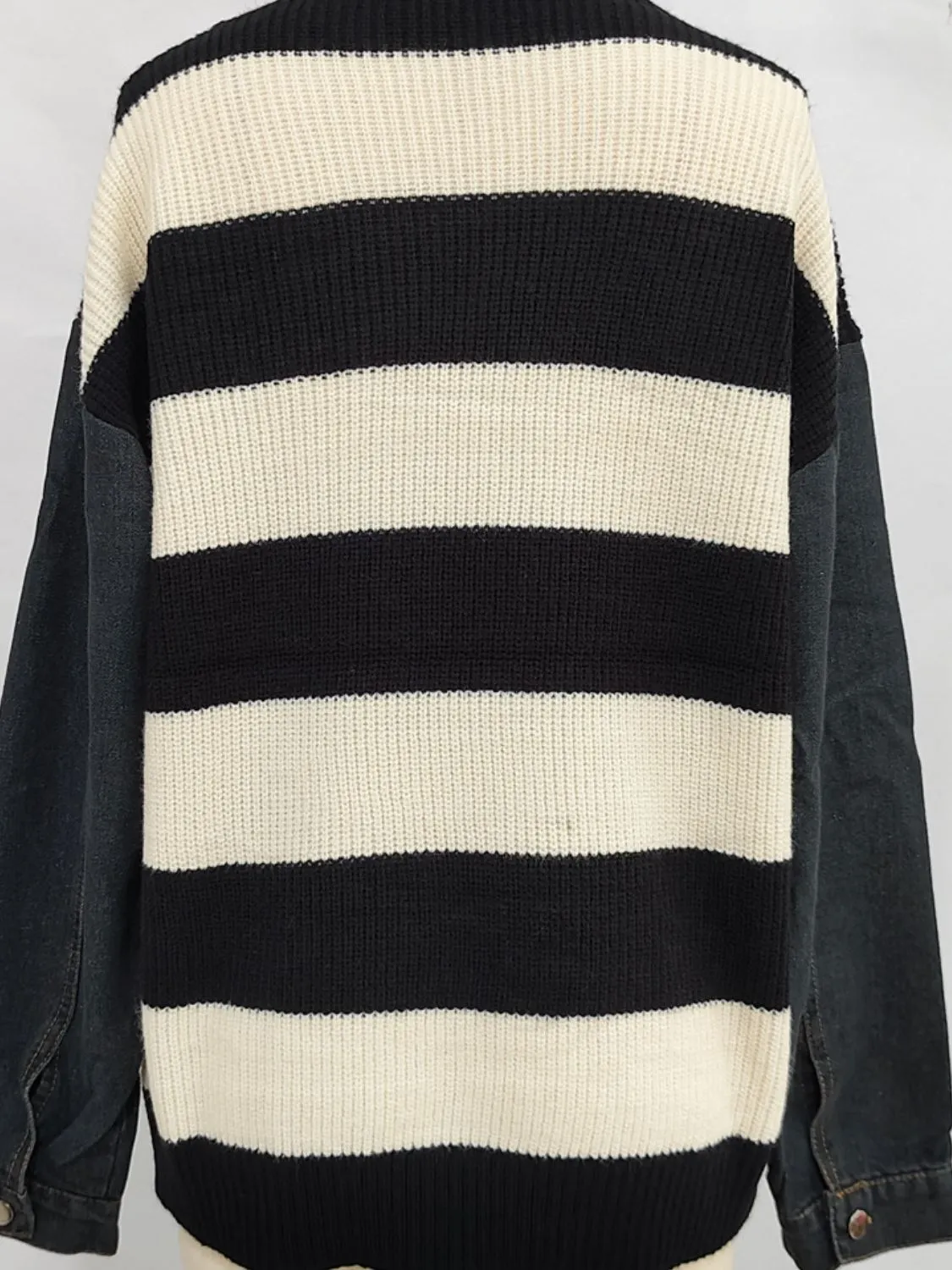 Hazel Blues® |  Contrast Round Neck Long Sleeve Sweater