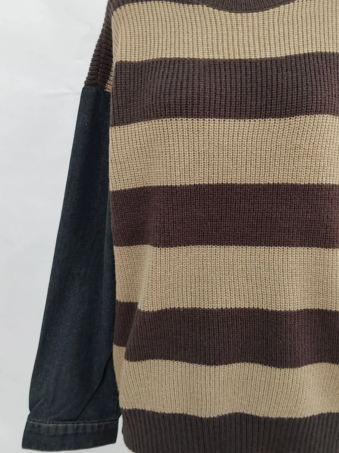 Hazel Blues® |  Contrast Round Neck Long Sleeve Sweater