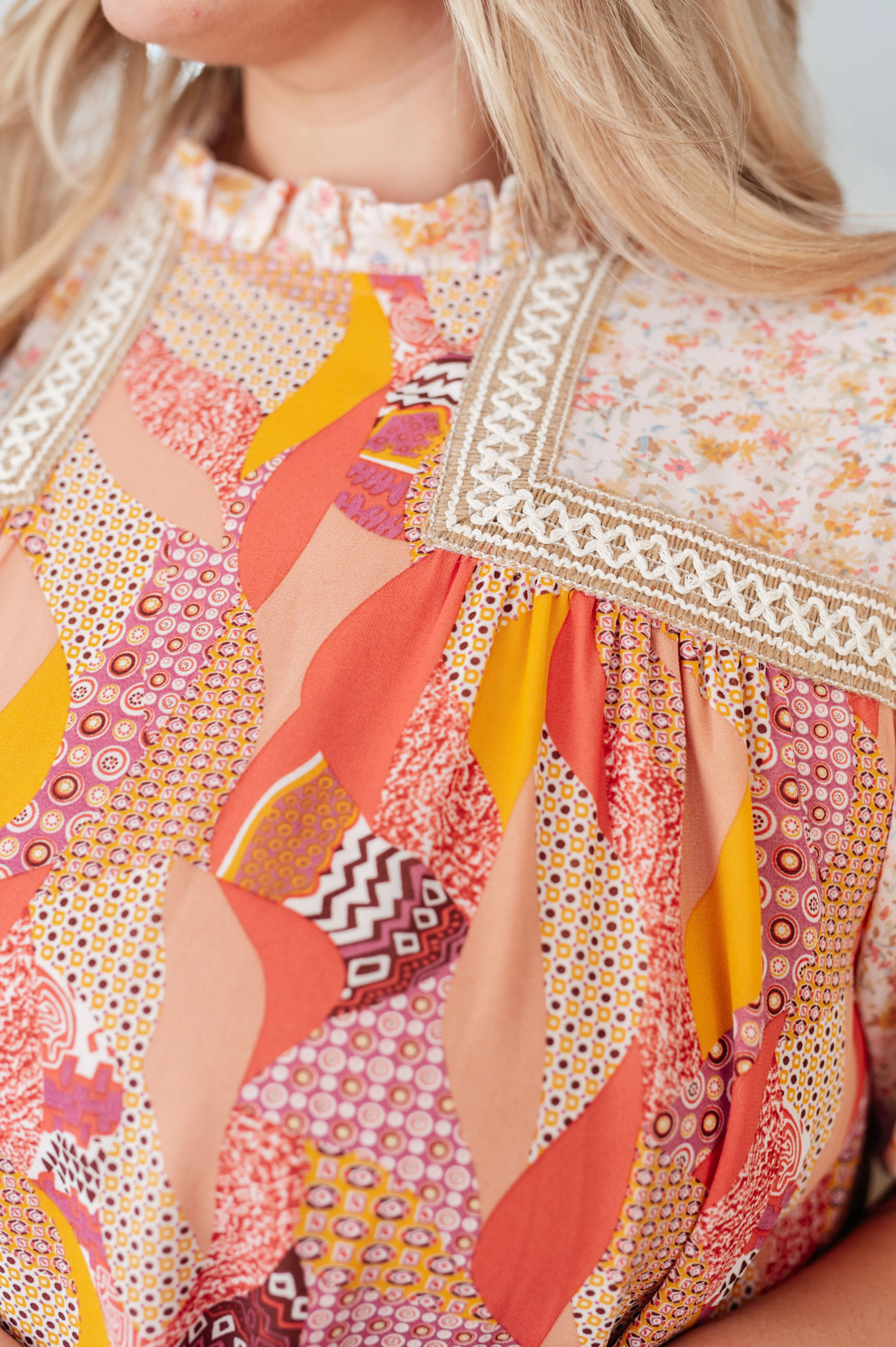 Hazel Blues® |  Day Dreamer Mixed Floral Top in Mauve