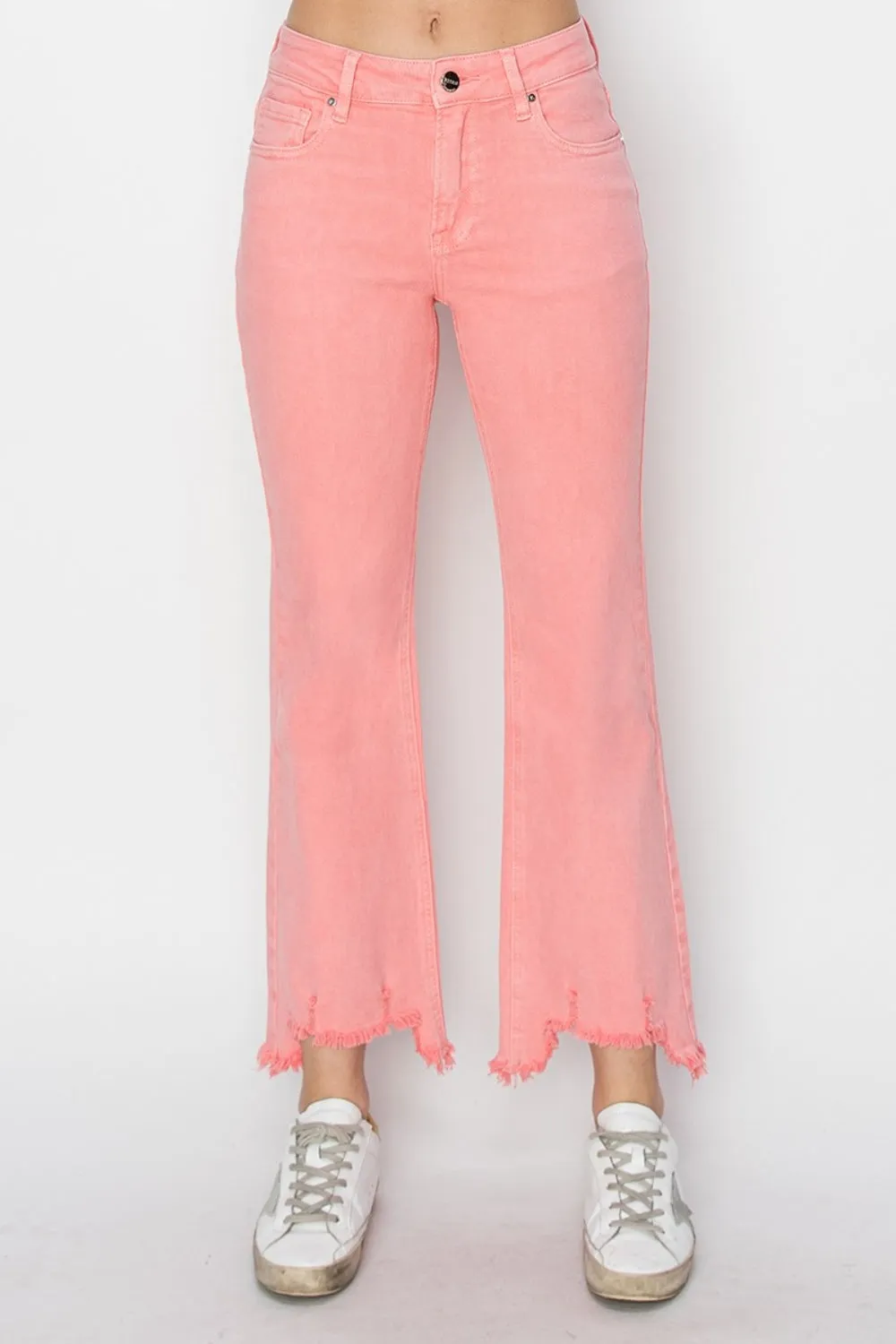 Hazel Blues® |  RISEN Raw Hem Bootcut Jeans with Pockets