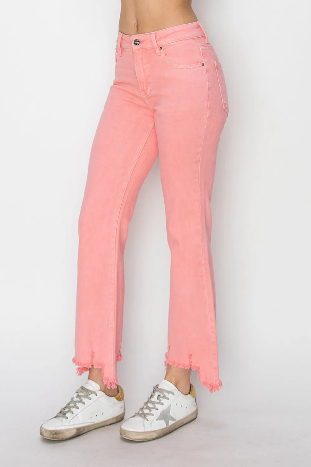 Hazel Blues® |  RISEN Raw Hem Bootcut Jeans with Pockets