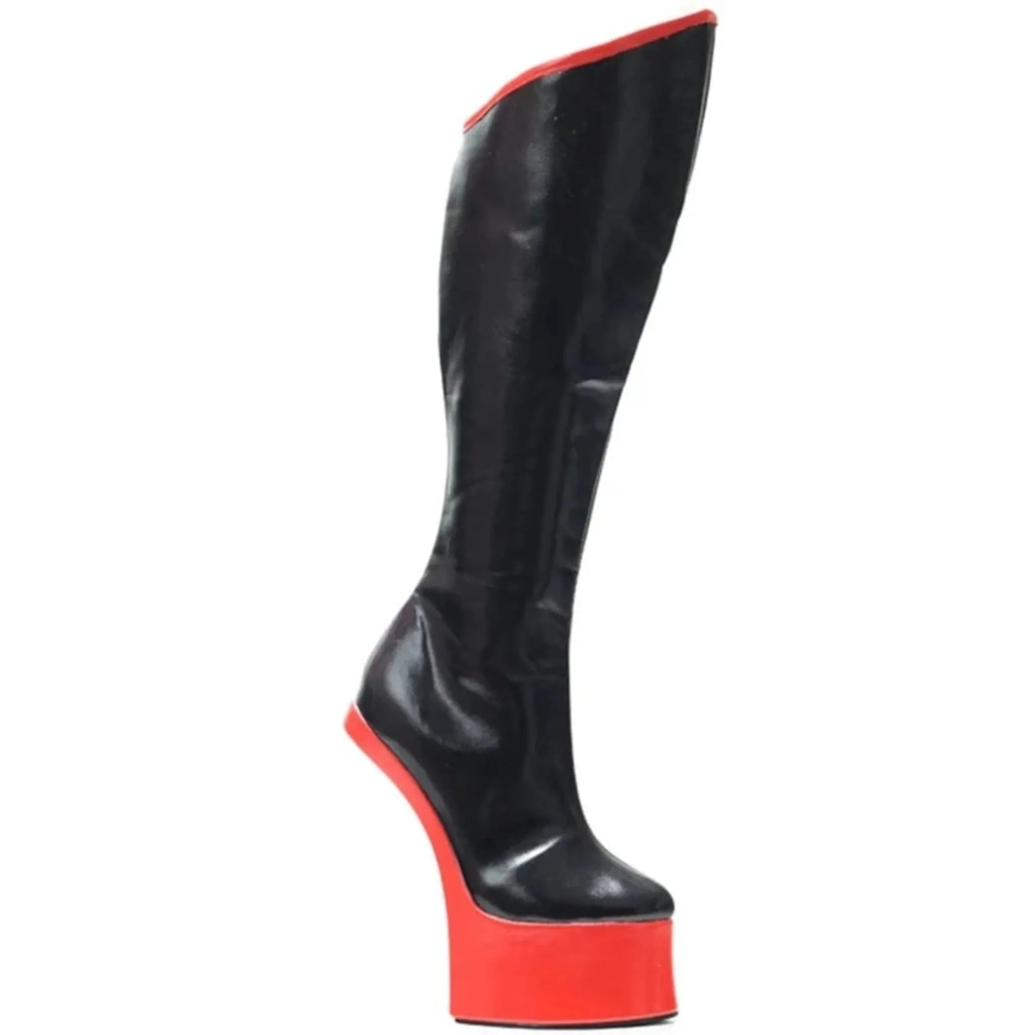 Heelless Knee-High Horse Heel Boots