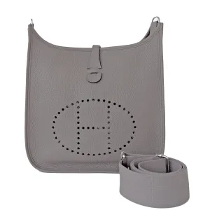 Hermes Etain Evelyne Tin Grey PM Clemence Messenger Crossbody