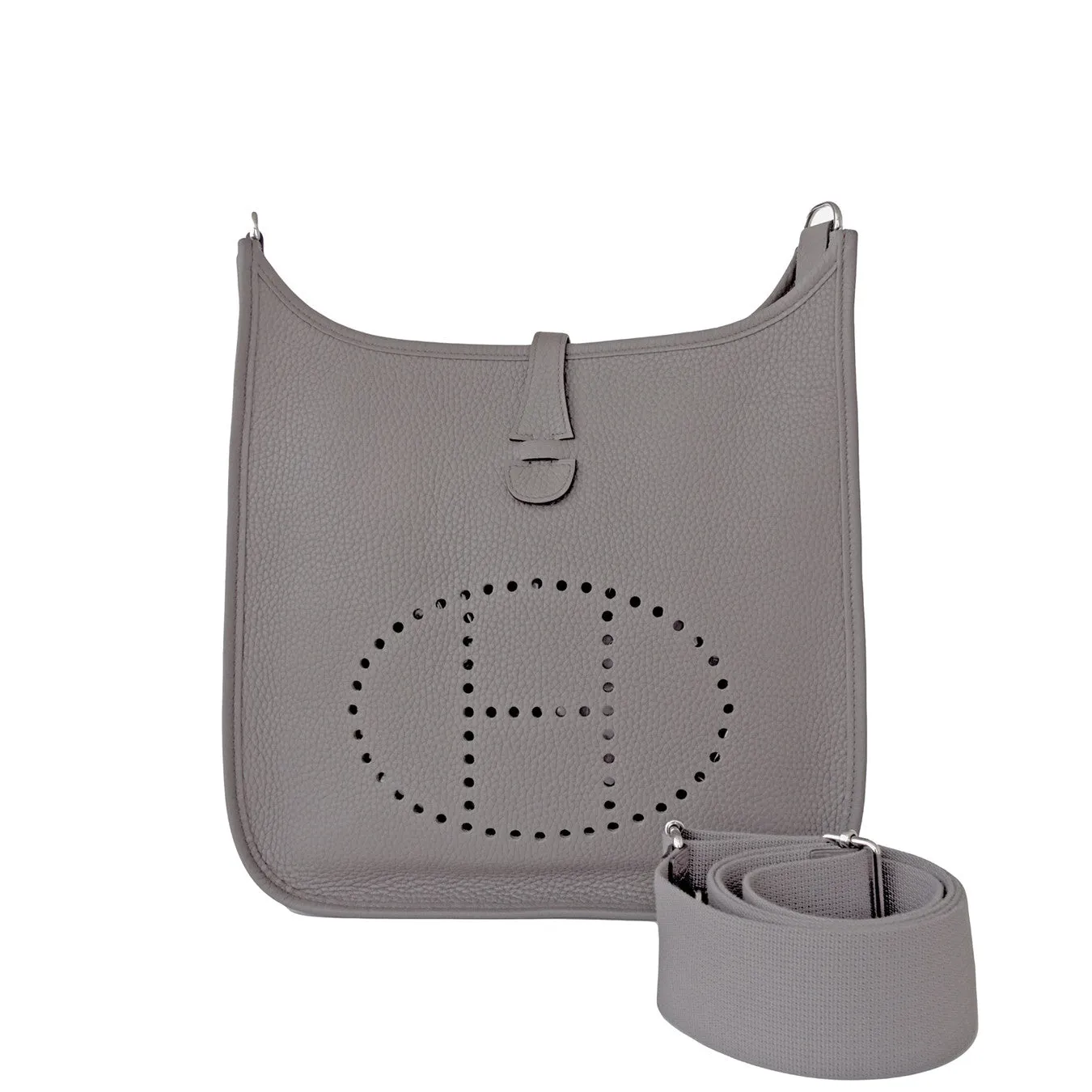 Hermes Etain Evelyne Tin Grey PM Clemence Messenger Crossbody
