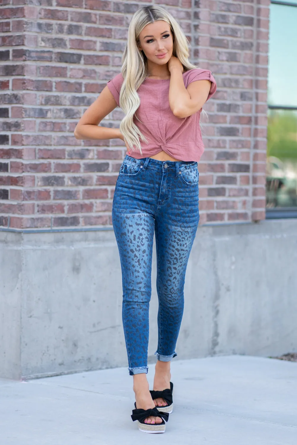 High Rise Leopard Print Skinny