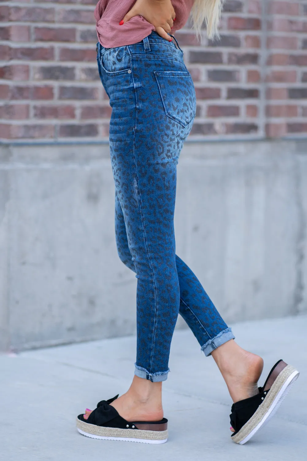 High Rise Leopard Print Skinny