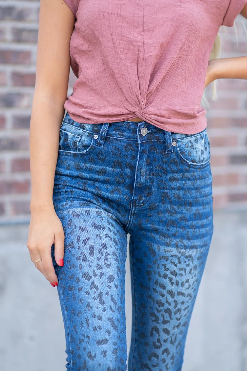 High Rise Leopard Print Skinny
