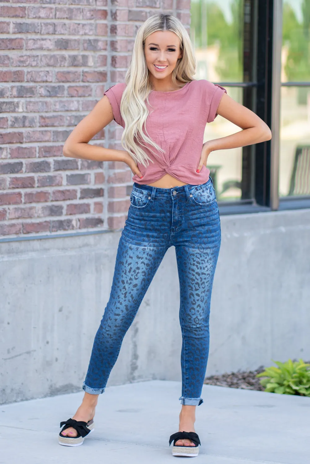 High Rise Leopard Print Skinny