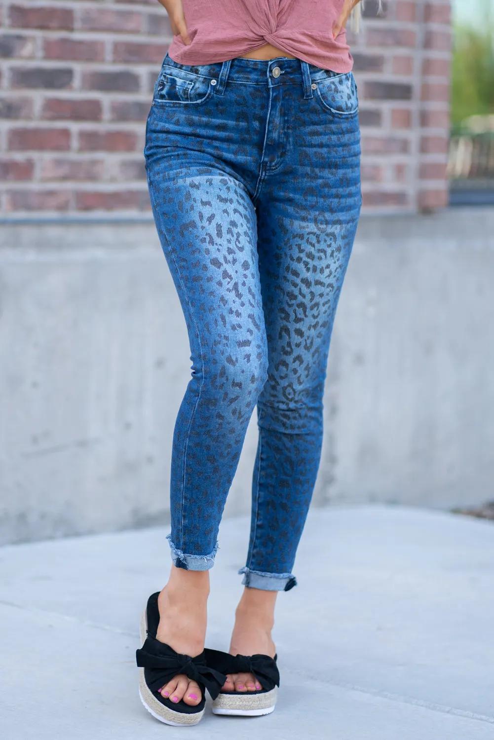 High Rise Leopard Print Skinny
