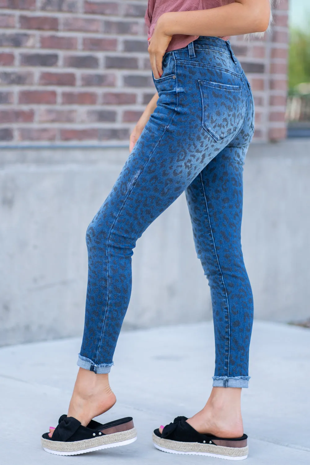 High Rise Leopard Print Skinny