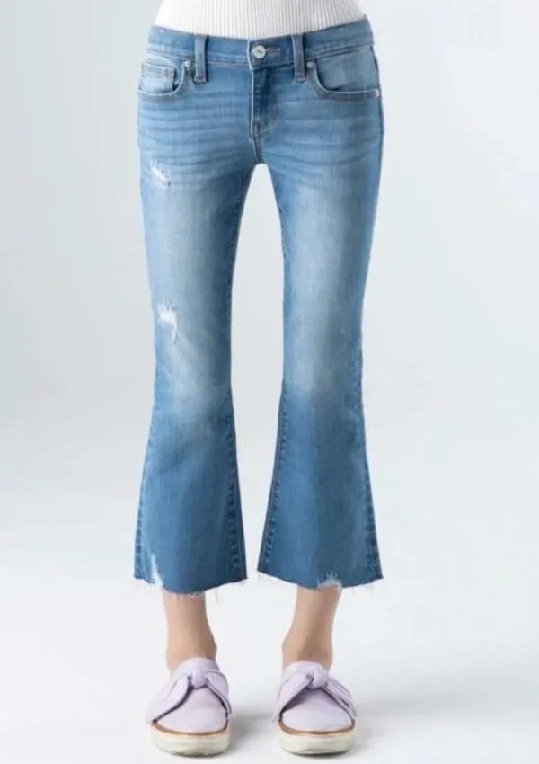 High Rise Raw Hem Crop