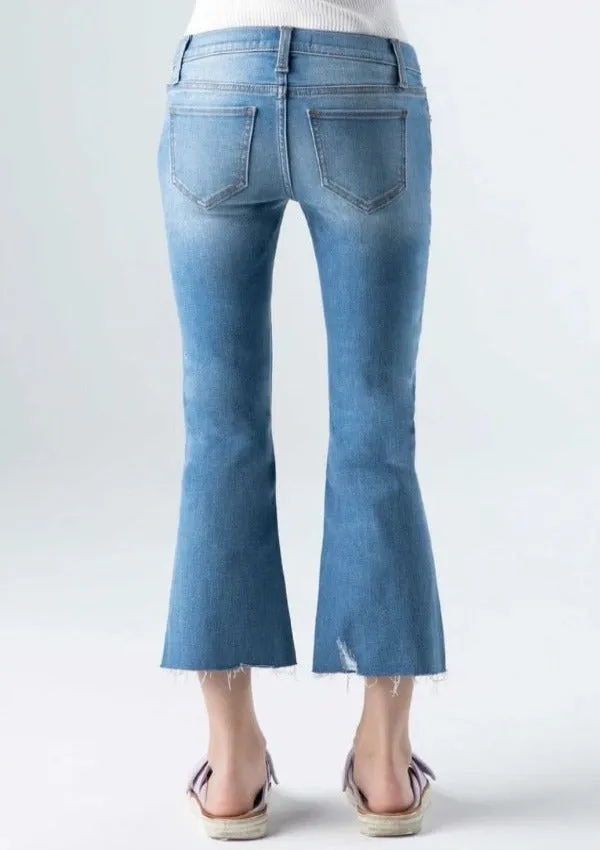 High Rise Raw Hem Crop