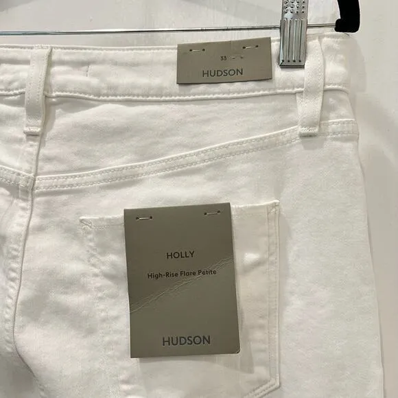 Hudson Jeans  Holly High Rise Flare Jeans White Size 33 New