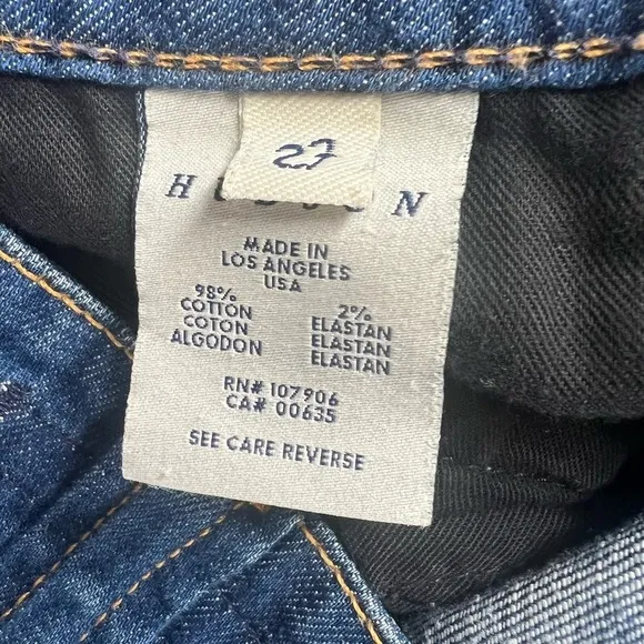 Hudson Jeans low rise bootcut denim jeans, flap pockets, med wash, size 27