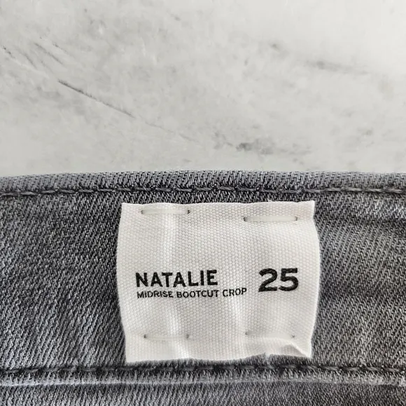 Hudson Jeans Natalie Mid Rise Bootcut Crop Gray Jeans 25 NWT