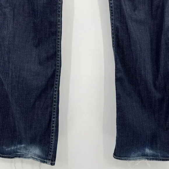 Hudson Mid Rise Signature Bootcut Jeans 2 Button Dark Wash Flap Pocket Size 30
