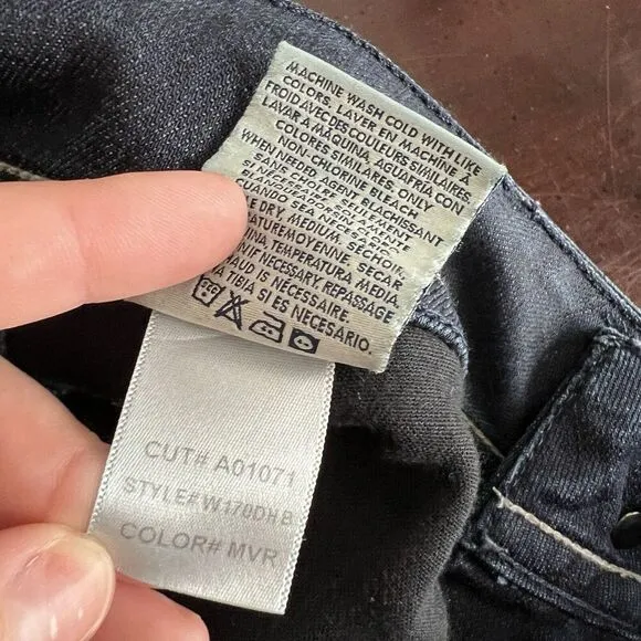 Hudson Mid Rise Signature Bootcut Jeans 2 Button Dark Wash Flap Pocket Size 30