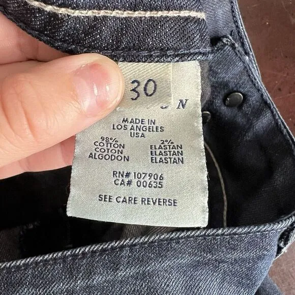 Hudson Mid Rise Signature Bootcut Jeans 2 Button Dark Wash Flap Pocket Size 30