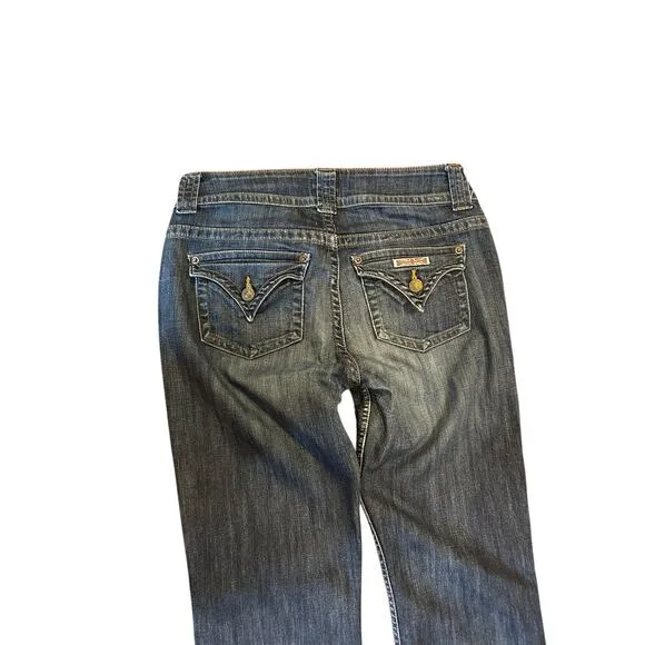 HUDSON Signature Dark Wash Y2K Low Rise Boot Cut Denim Jeans Women's Size 28