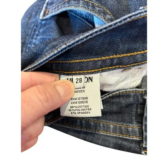 HUDSON Signature Dark Wash Y2K Low Rise Boot Cut Denim Jeans Women's Size 28