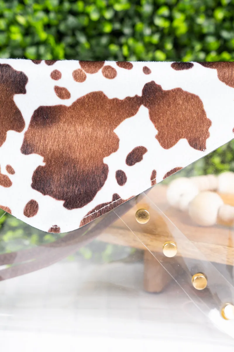 In The Clear Reese Cow Envelope Clutch