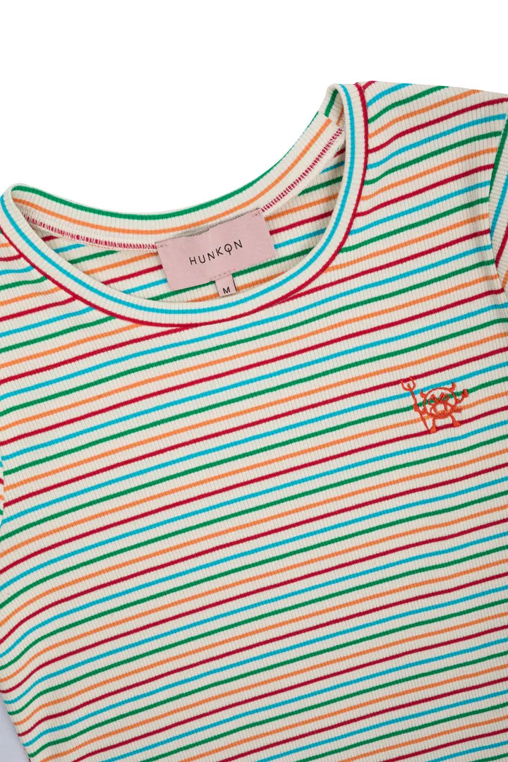 Indie T-shirt - Rainbow Striped