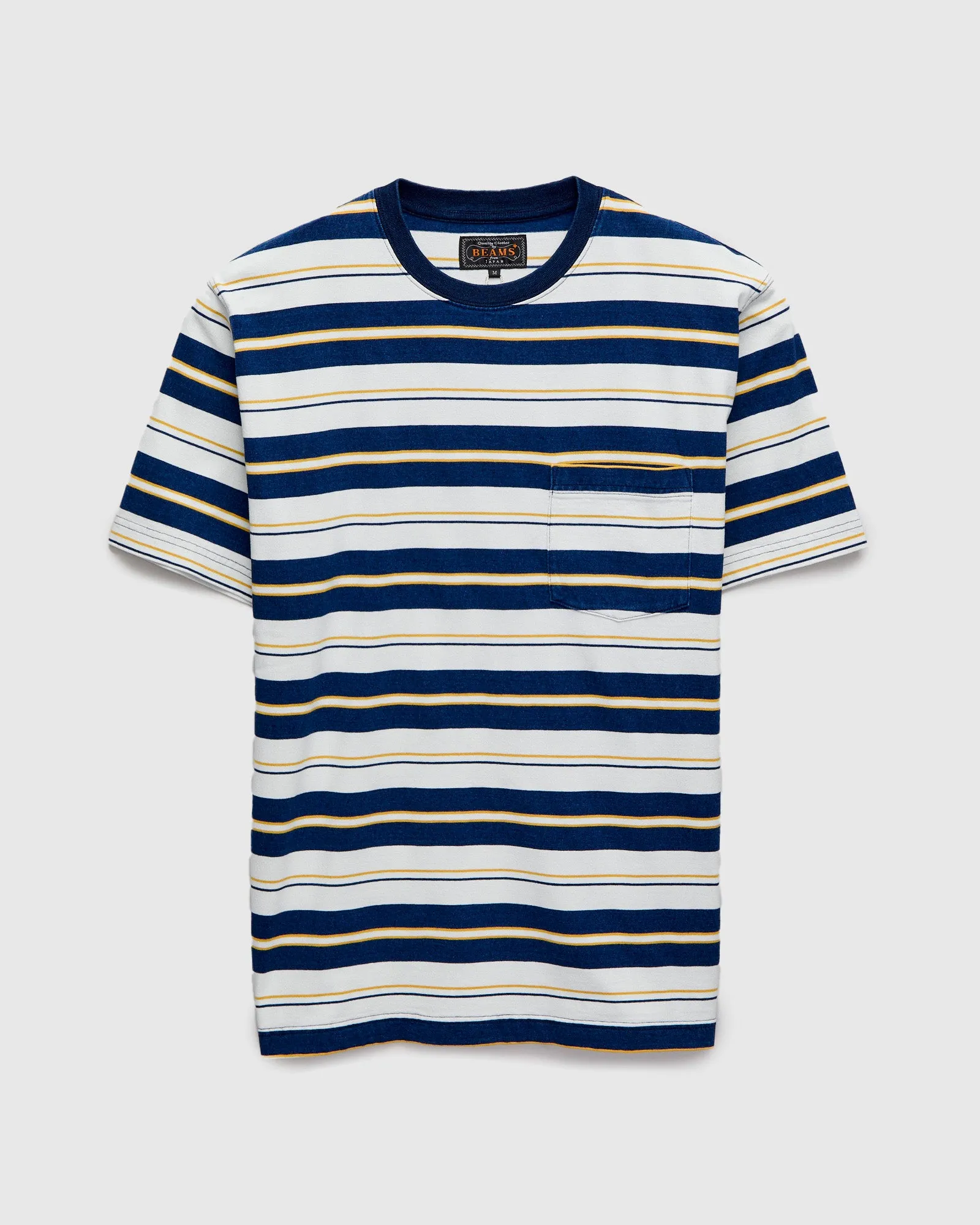 Indigo Stripe Pocket T-Shirt in One Wash
