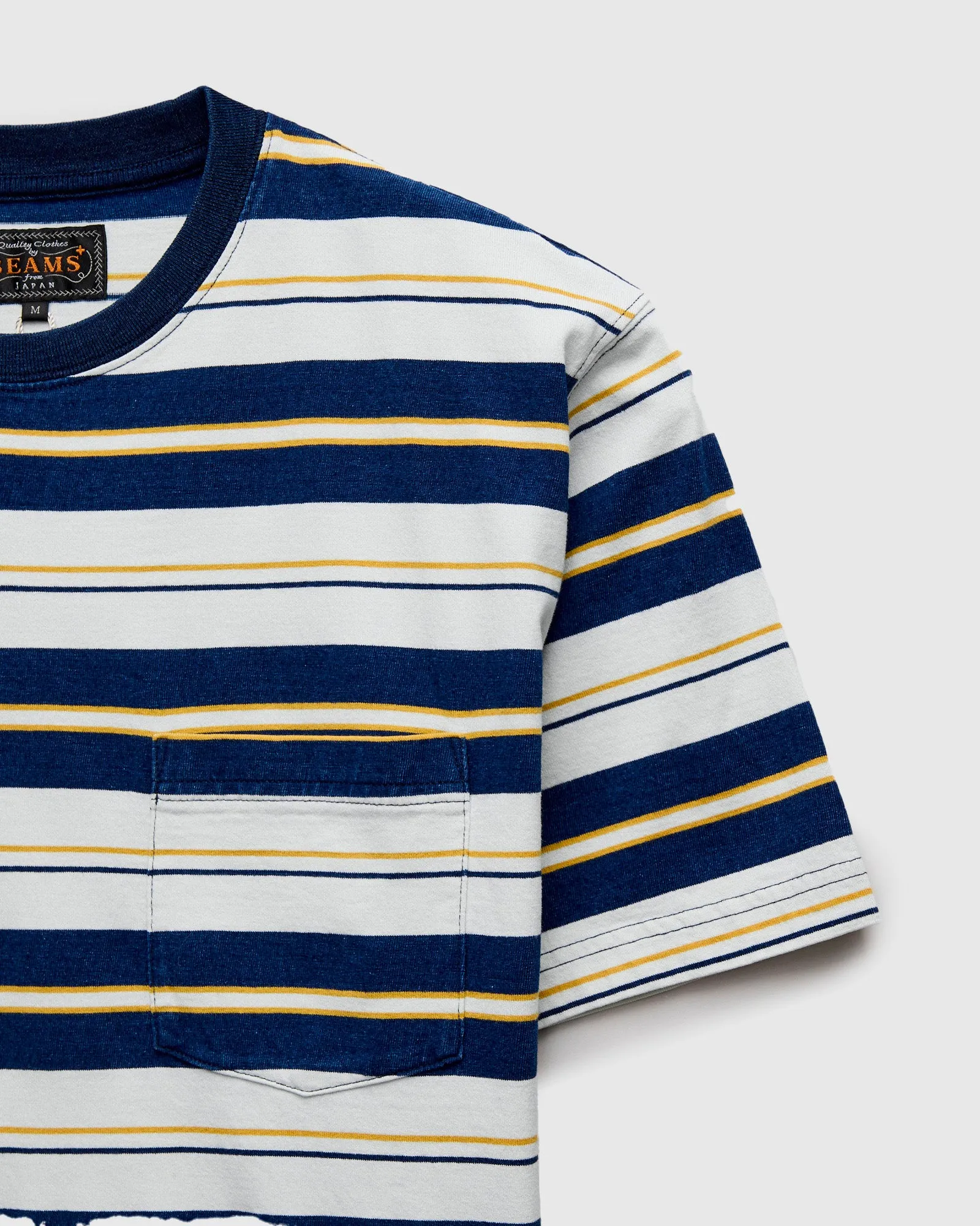 Indigo Stripe Pocket T-Shirt in One Wash