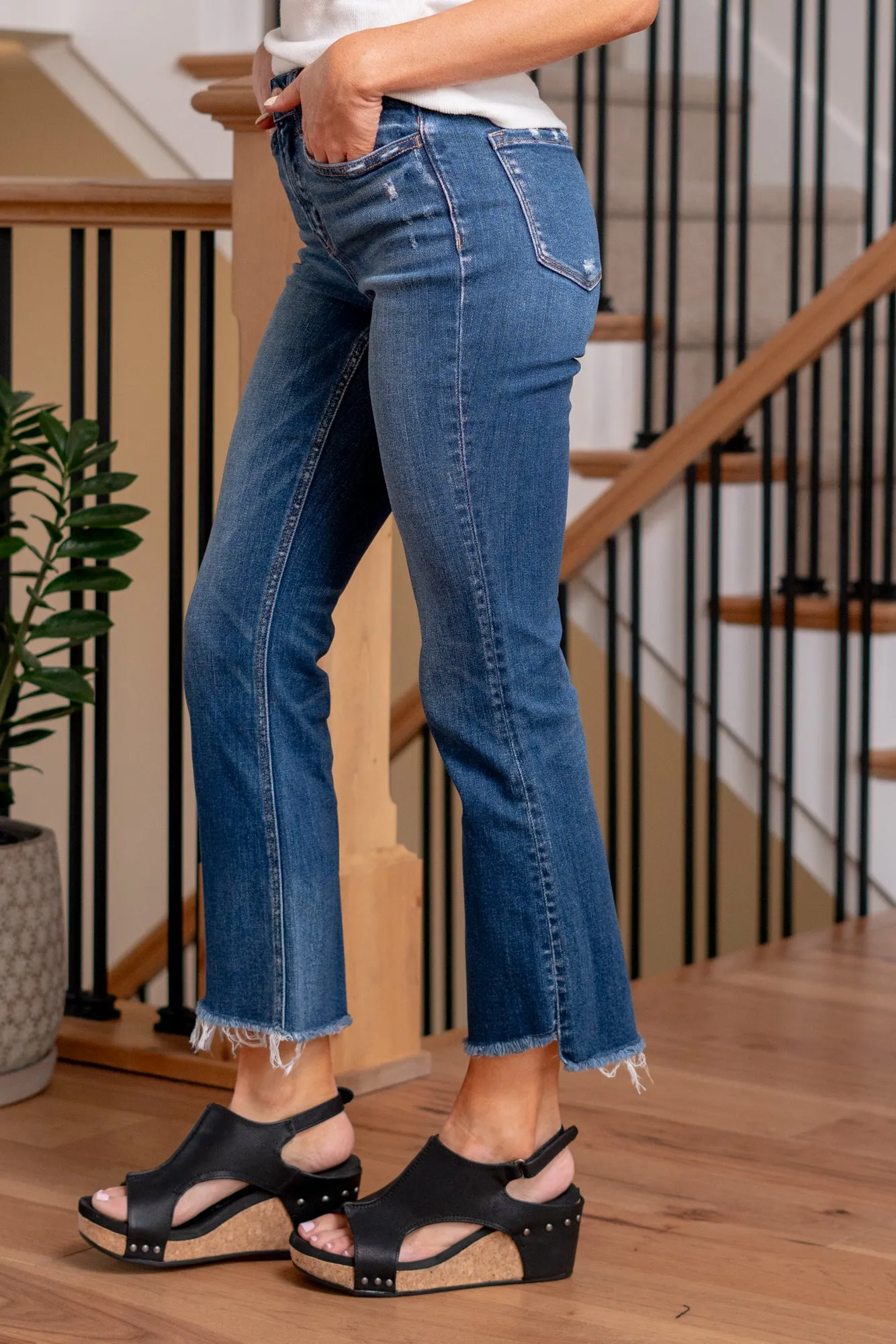 Ingenuity High Rise Step Hem Crop Flare