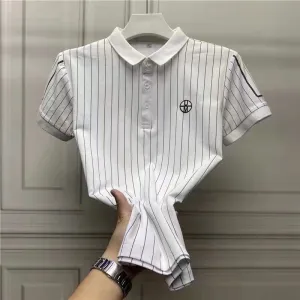 INSTOCK- Striped short-sleeved POLO T-shirt