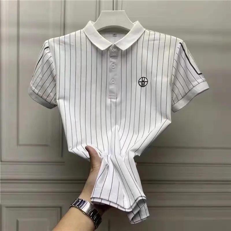INSTOCK- Striped short-sleeved POLO T-shirt