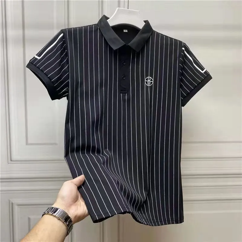 INSTOCK- Striped short-sleeved POLO T-shirt