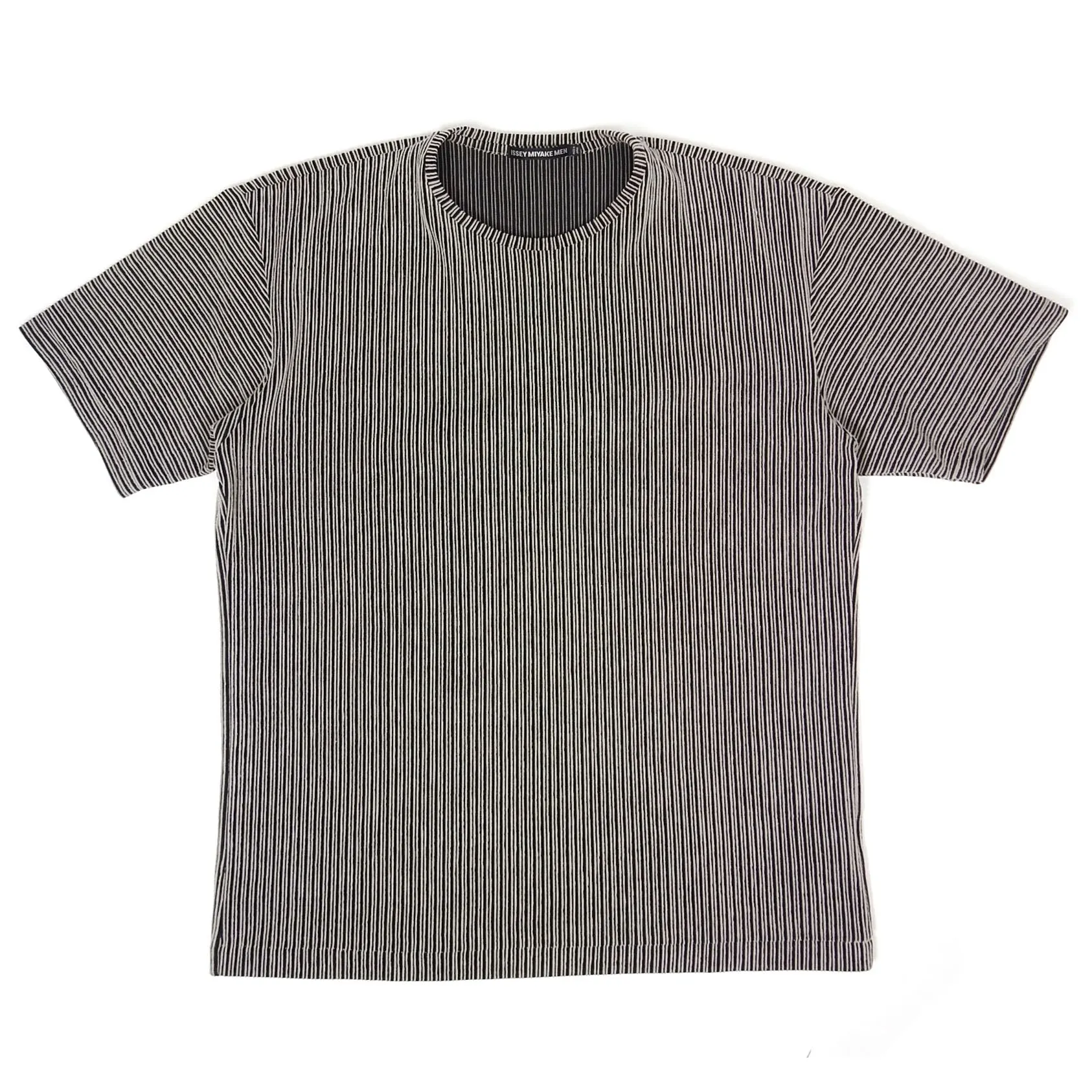 Issey Miyake Grey Striped T-Shirt Size 4 (XL)