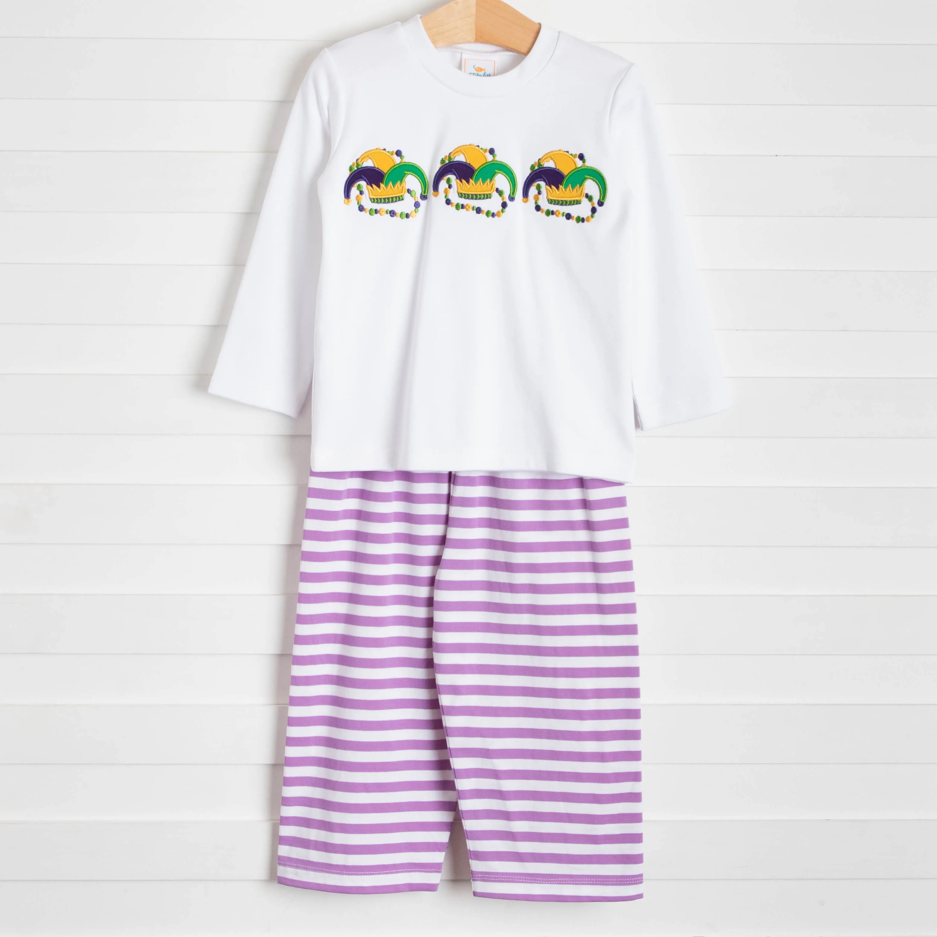 It's All in Jest Applique Pant Set, Purple