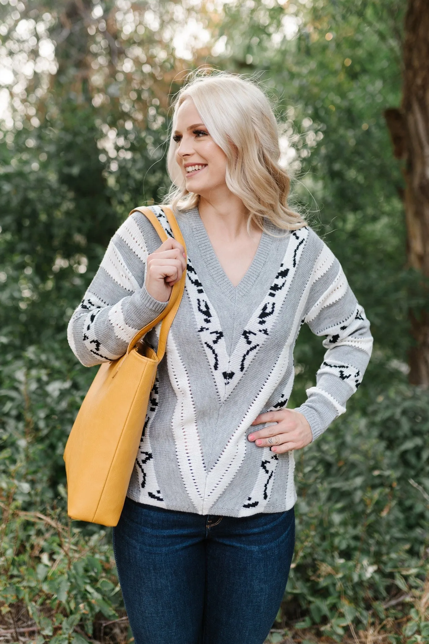 It's Leopard Time V Neck Sweater